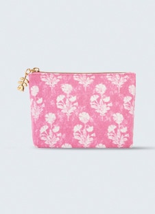 Nécessaire Floral Rosa e Branco